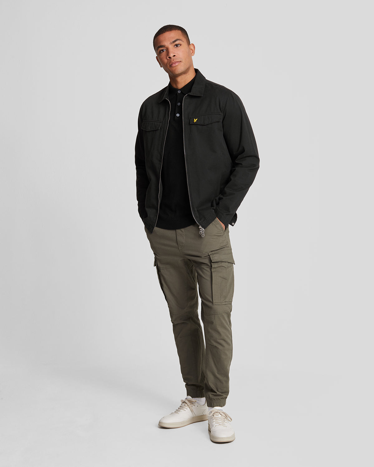 Lyle & Scott - Mens Cotton Merino Long Sleeve Knitted Polo - Jet Black Z865 - Wildvine Clothing, Spalding, Lincolnshire
