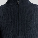 Lyle & Scott - Mens Ribbed Half Zip Jumper - Dark Navy Marl Z56 - Wildvine Clothing, Spalding, Lincolnshire