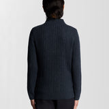 Lyle & Scott - Mens Ribbed Half Zip Jumper - Dark Navy Marl Z56 - Wildvine Clothing, Spalding, Lincolnshire