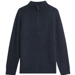 Lyle & Scott - Mens Ribbed Half Zip Jumper - Dark Navy Marl Z56 - Wildvine Clothing, Spalding, Lincolnshire
