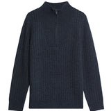 Lyle & Scott - Mens Ribbed Half Zip Jumper - Dark Navy Marl Z56 - Wildvine Clothing, Spalding, Lincolnshire