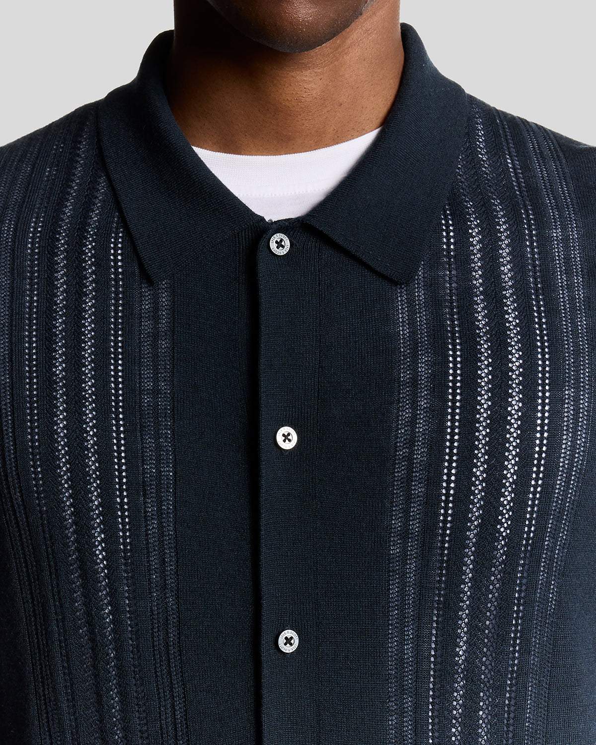 Lyle & Scott - Mens Cable Knitted Shirt - Carbon X898 - Wildvine Clothing, Spalding, Lincolnshire