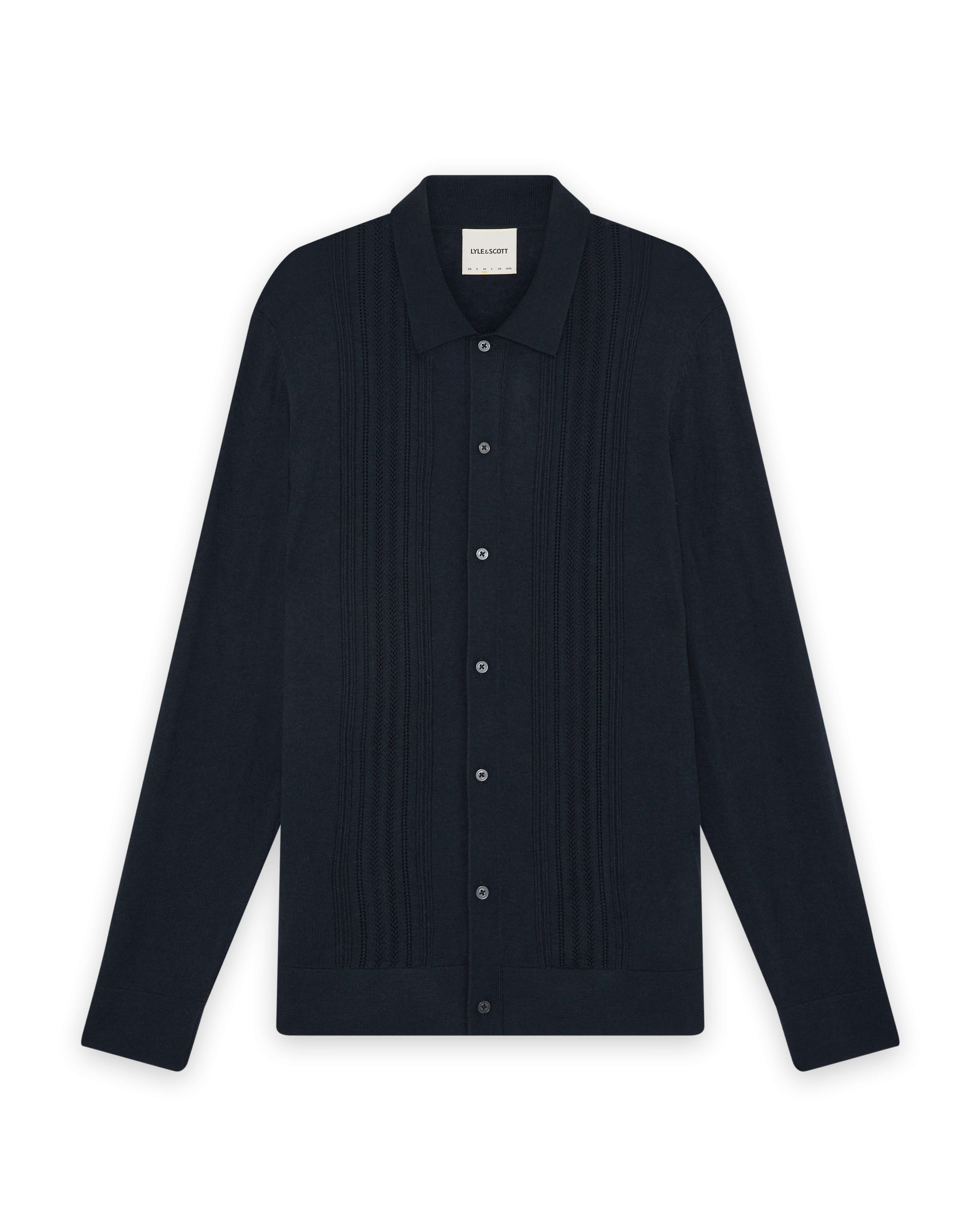 Lyle & Scott - Mens Cable Knitted Shirt - Carbon X898 - Wildvine Clothing, Spalding, Lincolnshire