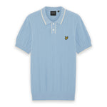 Lyle & Scott - Mens Tipped Pique Knitted Polo Shirt - Chalk Blue - KN2420V W444 - Wildvine Clothing, Spalding, Lincolnshire