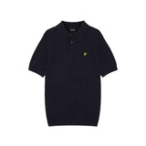 Lyle & Scott - Mens Linen Blend Short Sleeve Knitted Polo - Dark Navy Marl - Z56 KN2435V - Wildvine Clothing, Spalding, Lincolnshire