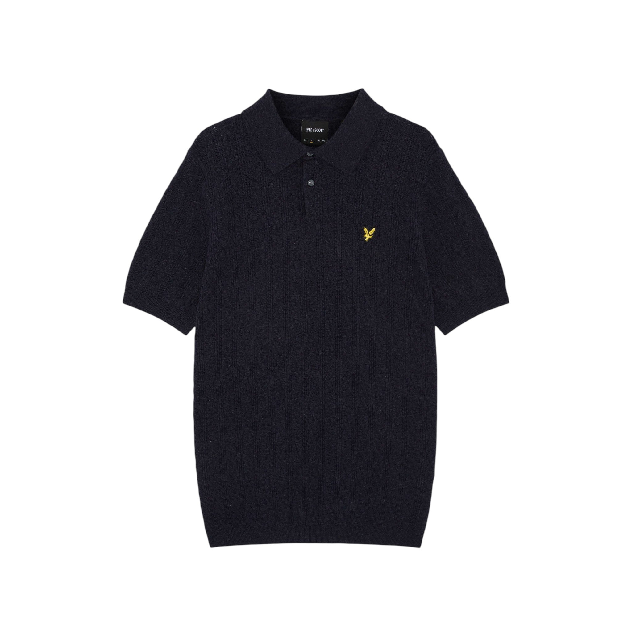Lyle & Scott - Mens Linen Blend Short Sleeve Knitted Polo - Dark Navy Marl - Z56 KN2435V - Wildvine Clothing, Spalding, Lincolnshire
