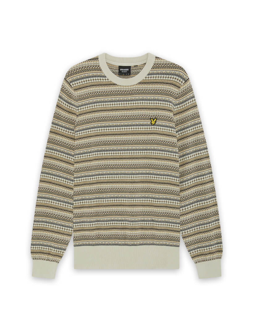 Lyle & Scott - Mens Fairisle Crew Neck Jumper - Cove - KN2530V W870 - Wildvine Clothing, Spalding, Lincolnshire