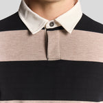 Lyle & Scott - Mens Striped Rugby Polo Shirt - Jet Black/ White Heather X971 - Wildvine Clothing, Spalding, Lincolnshire