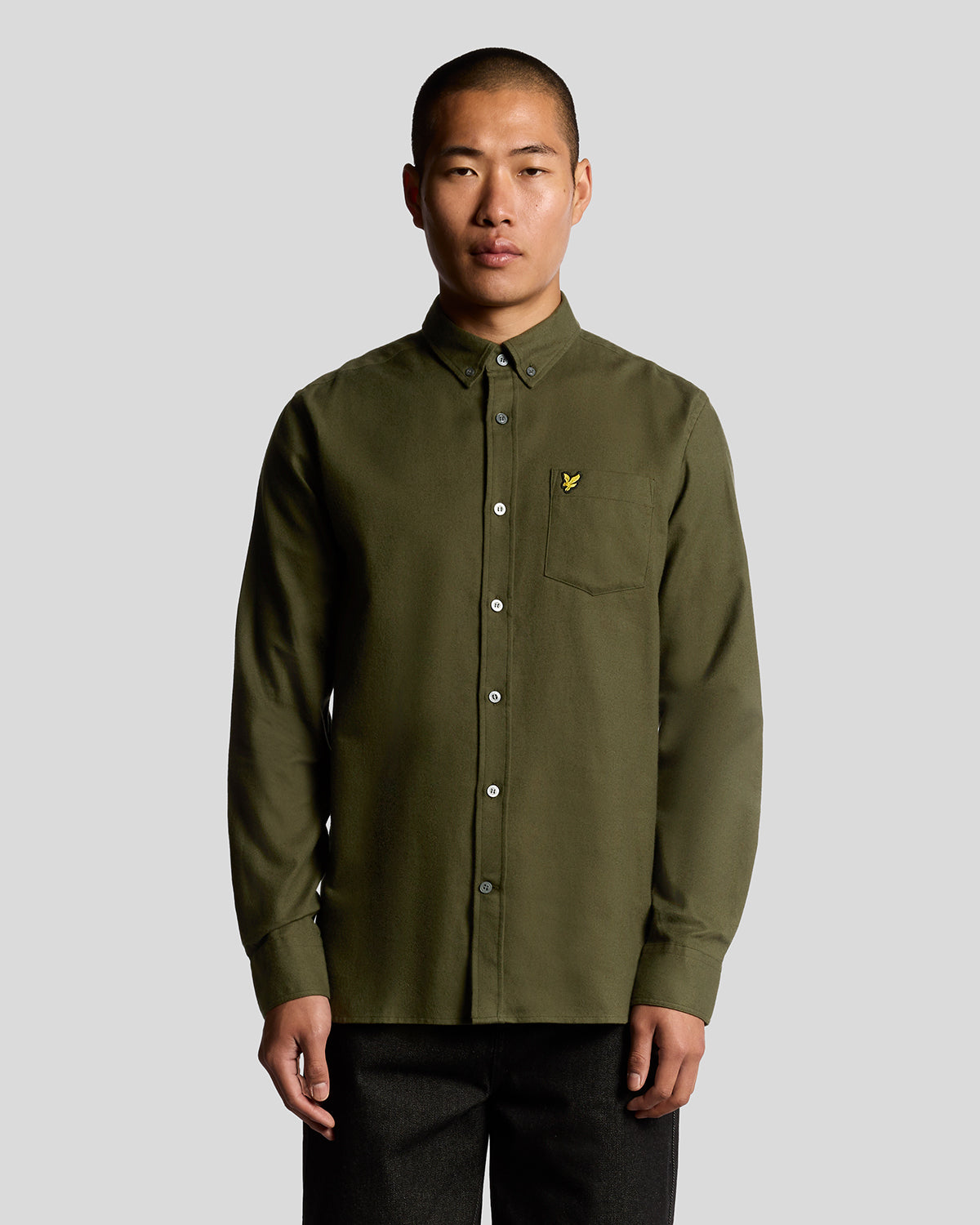 Lyle & Scott - Mens Plain Flannel Shirt - Deep Depths X848 - Wildvine Clothing, Spalding, Lincolnshire