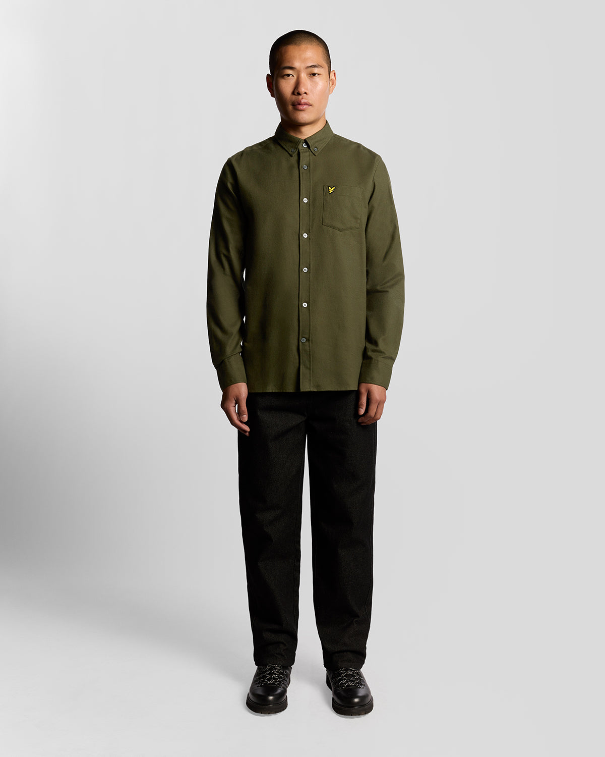 Lyle & Scott - Mens Plain Flannel Shirt - Deep Depths X848 - Wildvine Clothing, Spalding, Lincolnshire