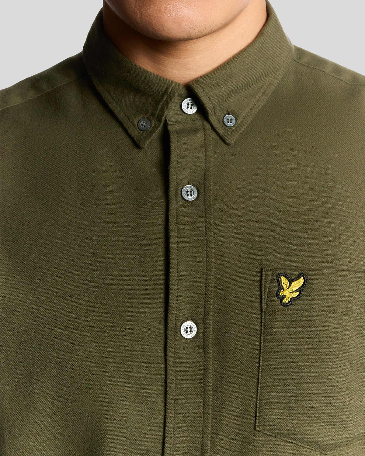 Lyle & Scott - Mens Plain Flannel Shirt - Deep Depths X848 - Wildvine Clothing, Spalding, Lincolnshire