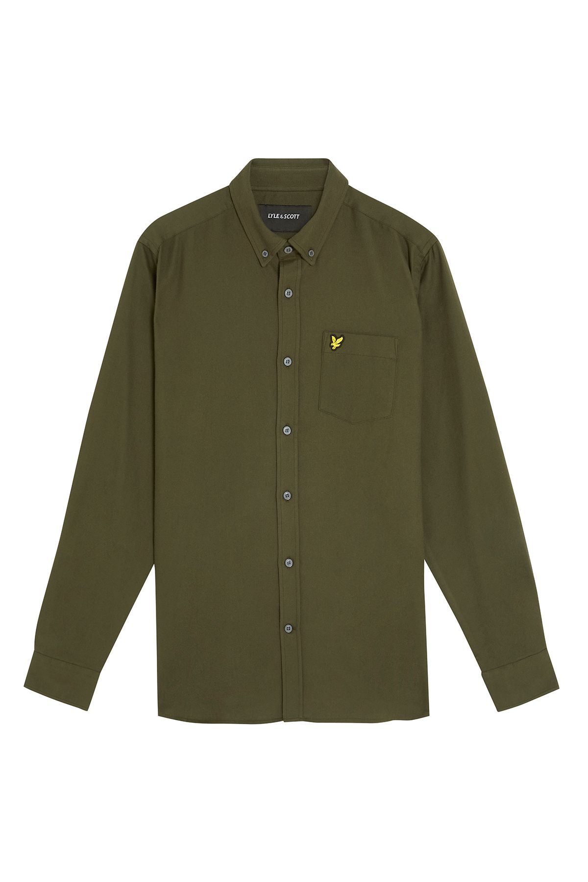Lyle & Scott - Mens Plain Flannel Shirt - Deep Depths X848 - Wildvine Clothing, Spalding, Lincolnshire