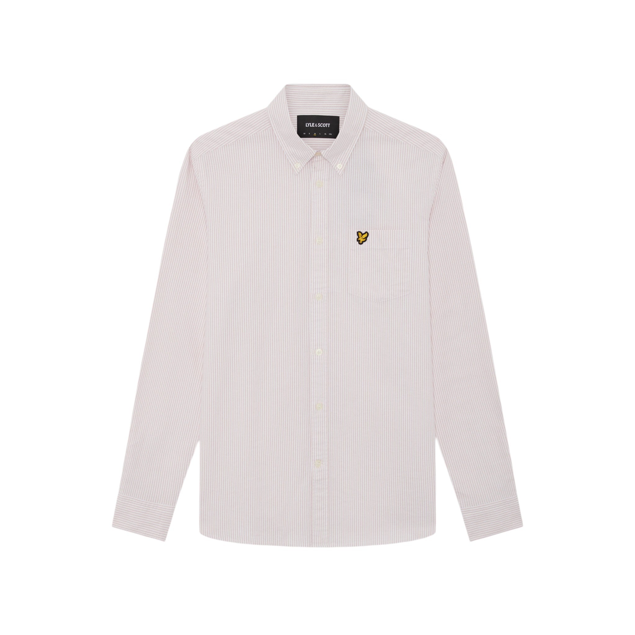 Lyle & Scott - Mens Stripe Oxford Shirt - Pink Grapefruit/ White LW2214VT Y152 - Wildvine Clothing, Spalding, Lincolnshire
