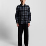 Lyle & Scott - Mens Tartan Corduroy Shirt - Jet Black/ White W189 - Wildvine Clothing, Spalding, Lincolnshire