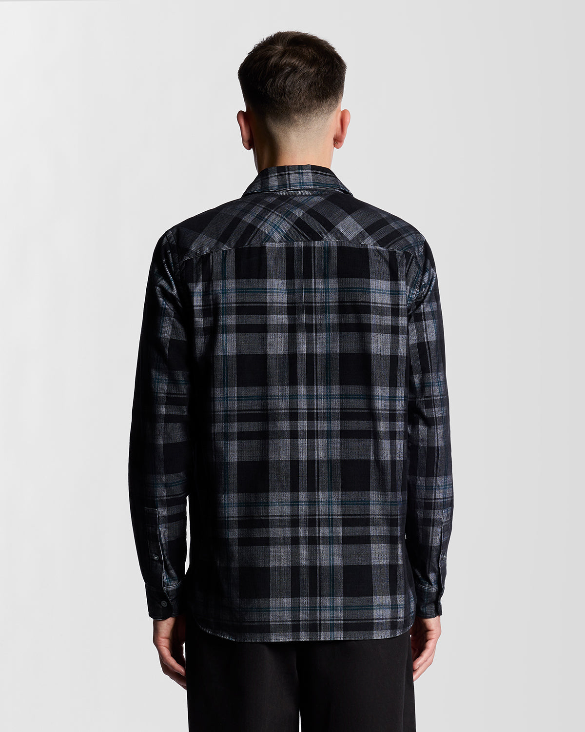 Lyle & Scott - Mens Tartan Corduroy Shirt - Jet Black/ White W189 - Wildvine Clothing, Spalding, Lincolnshire