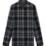 Lyle & Scott - Mens Tartan Corduroy Shirt - Jet Black/ White W189 - Wildvine Clothing, Spalding, Lincolnshire