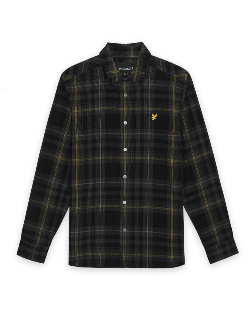 Lyle & Scott - Mens Fine Tartan Corduroy Shirt - Jet Black - LW2314V Z865 - Wildvine Clothing, Spalding, Lincolnshire