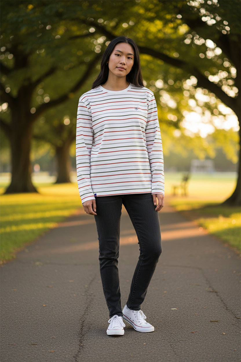 Lighthouse - Ladies Causeway II Top - Sea Kelp/Rust Stripe - Wildvine Clothing, Spalding, Lincolnshire