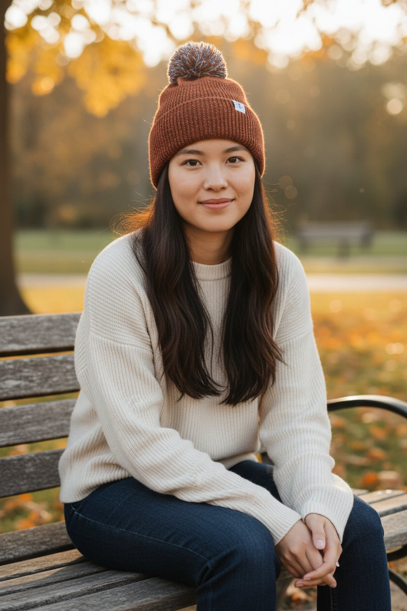 Lighthouse - Ladies Hannah Hat & Bobble - Rust - Wildvine Clothing, Spalding, Lincolnshire