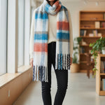 Lighthouse - Ladies Scarf - Rust/Deep Teal/Mocha - Wildvine Clothing, Spalding, Lincolnshire