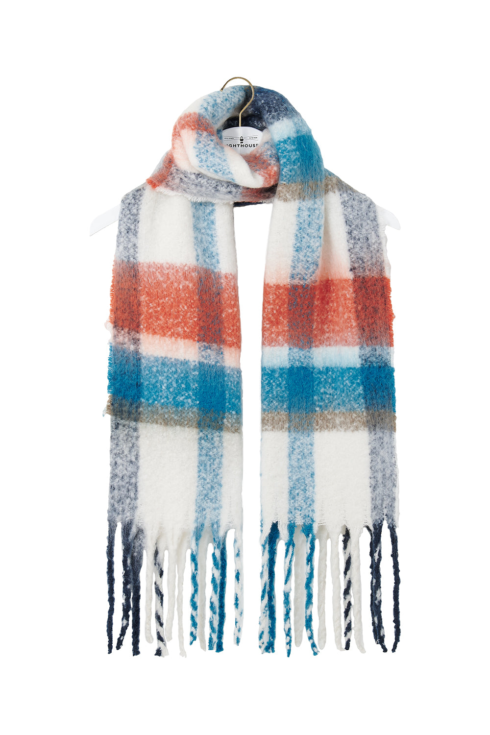 Lighthouse - Ladies Scarf - Rust/Deep Teal/Mocha - Wildvine Clothing, Spalding, Lincolnshire