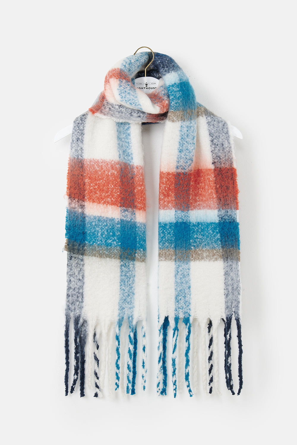 Lighthouse - Ladies Scarf - Rust/Deep Teal/Mocha - Wildvine Clothing, Spalding, Lincolnshire