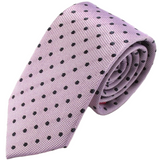 Van Buck - Mens - Lilac Silk Tie with Navy Blue Polka Dots - Wildvine Clothing, Spalding, Lincolnshire