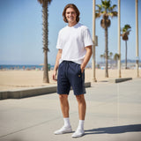 Lyle & Scott - Mens Check Panelled Sweatshort - Dark Navy ML2598V Z271 - Wildvine Clothing, Spalding, Lincolnshire
