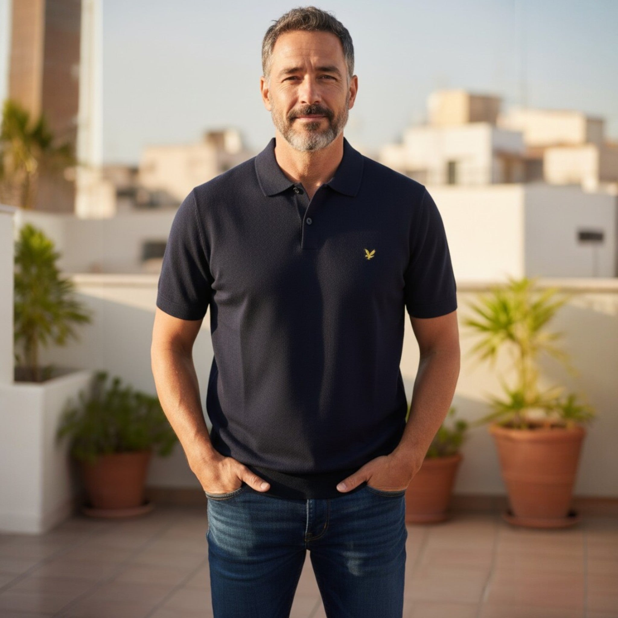 Lyle & Scott - Mens Cotton Short Sleeve Knitted Polo - Dark Navy KN2412V Z271 - Wildvine Clothing, Spalding, Lincolnshire