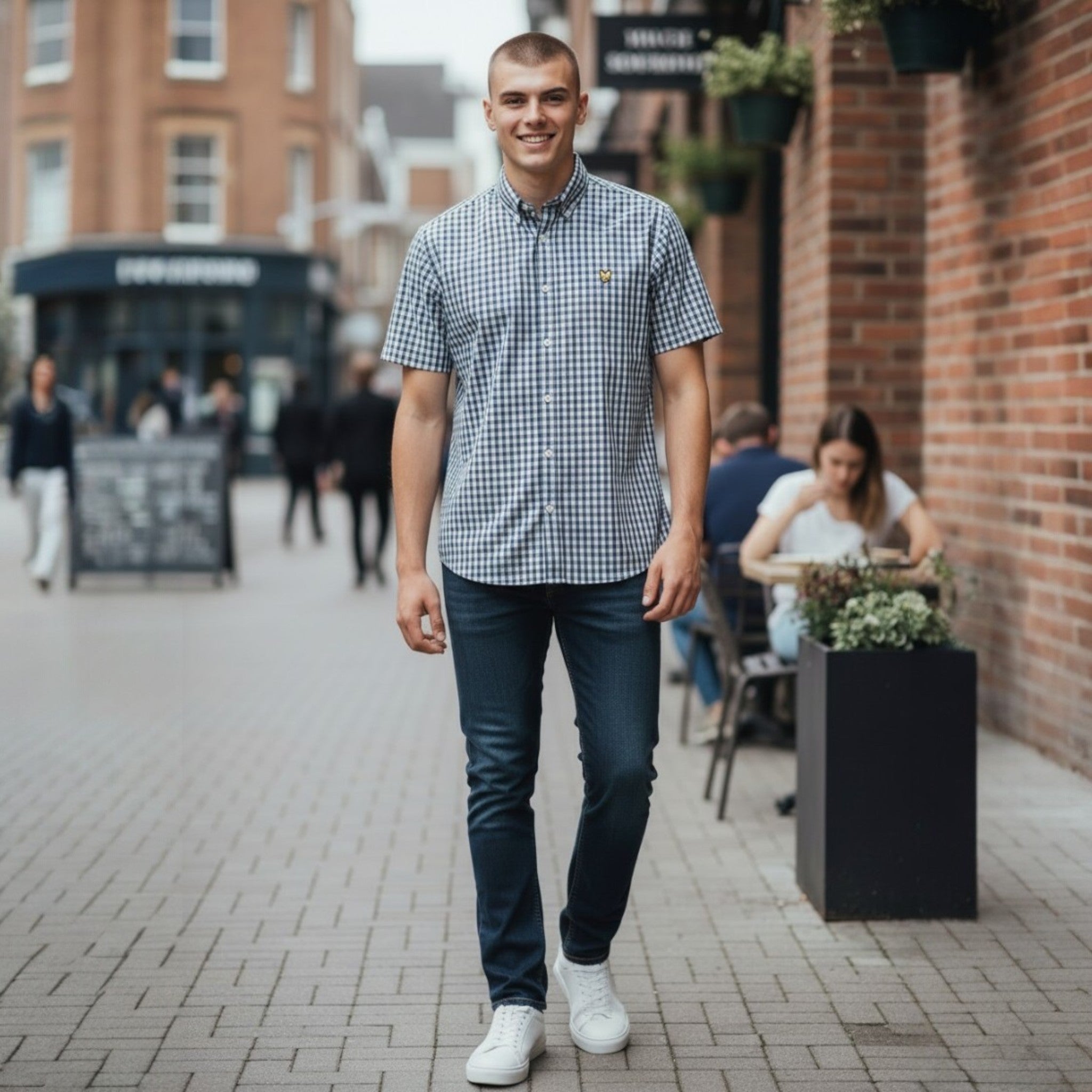 Lyle & Scott - Mens Fine Check Short Sleeve Shirt - Denim - Y130 SW2401V - Wildvine Clothing, Spalding, Lincolnshire