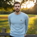Lyle & Scott - Mens Hybrid Collar Crew Neck Jumper - Opal Blue - W596 KN2421V - Wildvine Clothing, Spalding, Lincolnshire