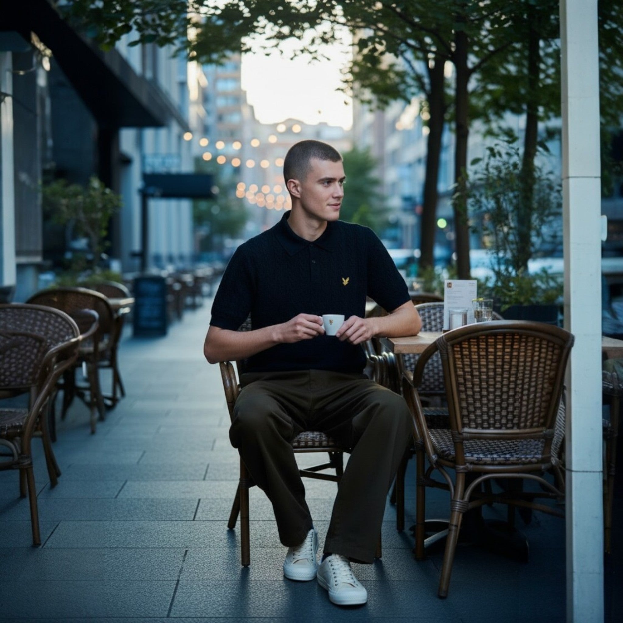 Lyle & Scott - Mens Linen Blend Short Sleeve Knitted Polo - Dark Navy Marl - Z56 KN2435V - Wildvine Clothing, Spalding, Lincolnshire