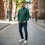 Lyle & Scott - Mens Loopback Quarter Zip Sweat - W130 Everglade - Wildvine Clothing, Spalding, Lincolnshire