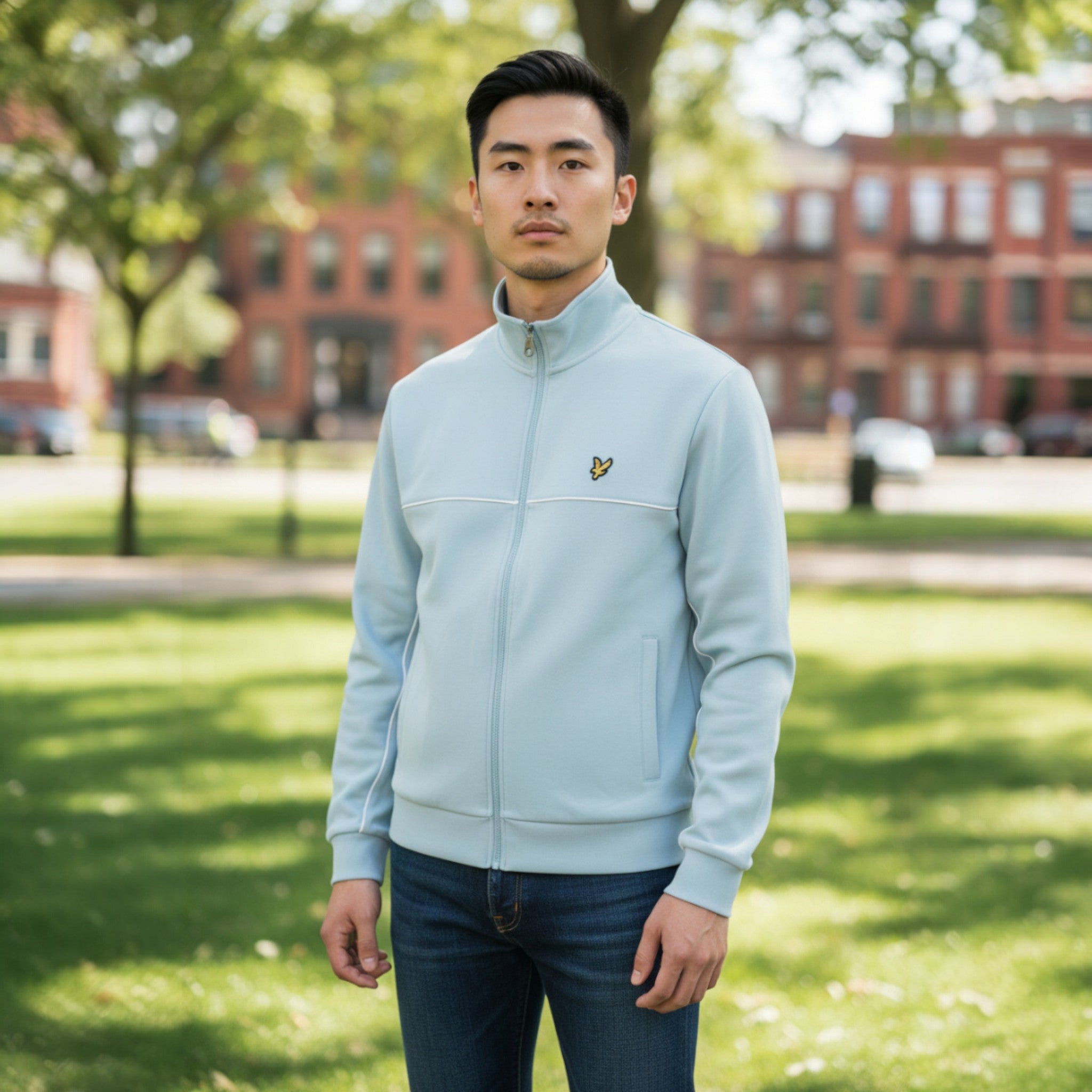 Lyle & Scott - Mens Piped Full Zip Track Top - Opal Blue - ML2507V W596 - Wildvine Clothing, Spalding, Lincolnshire