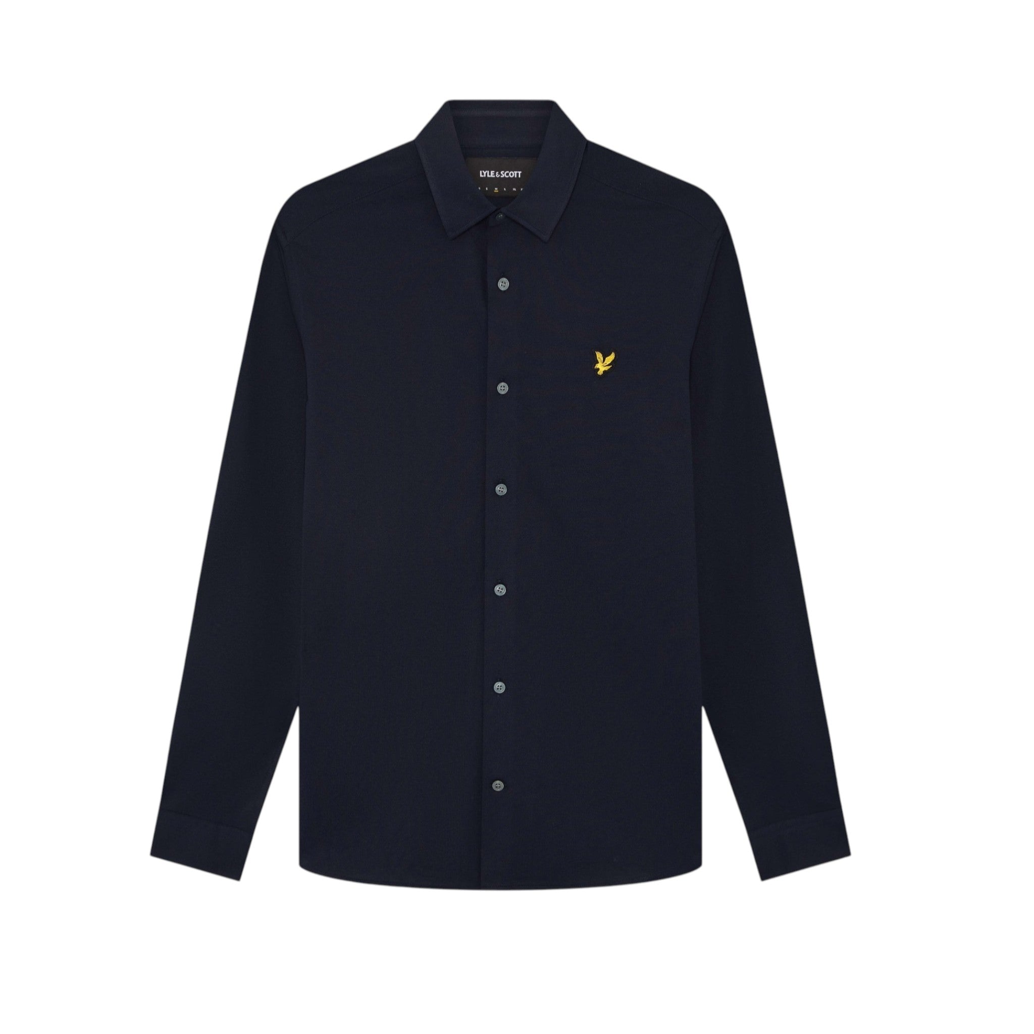Lyle & Scott - Mens Pique Jersey Shirt - Dark Navy - LW2407V ZZ271 - Wildvine Clothing, Spalding, Lincolnshire