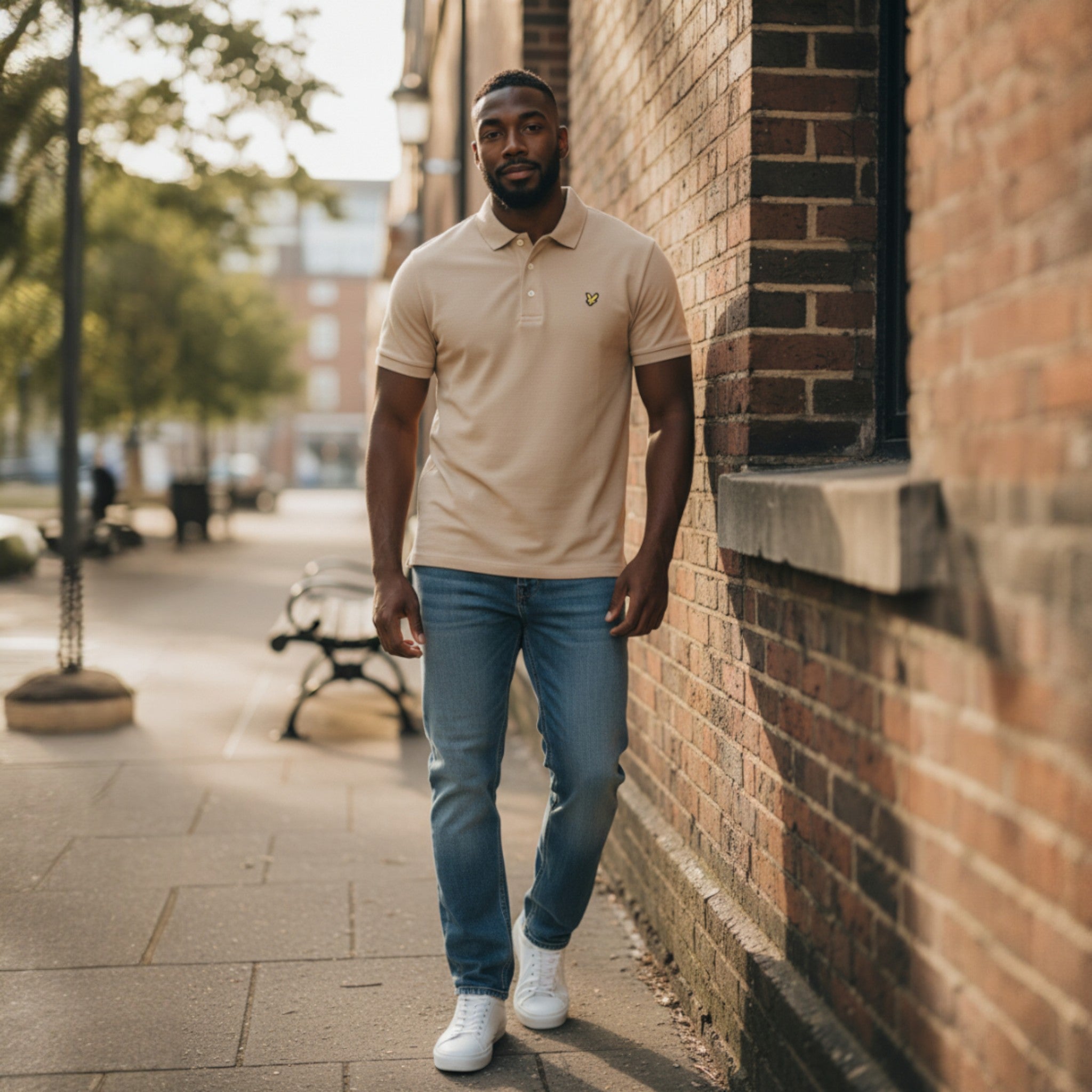 Lyle & Scott - Mens Popcorn Jacquard Polo Shirt - Barley - SP2400V Y121 - Wildvine Clothing, Spalding, Lincolnshire