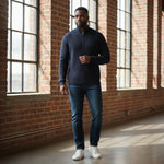 Lyle & Scott - Mens Ribbed Half Zip Jumper - Lanbs Wool - Dark Navy Marl Z56 - Wildvine Clothing, Spalding, Lincolnshire