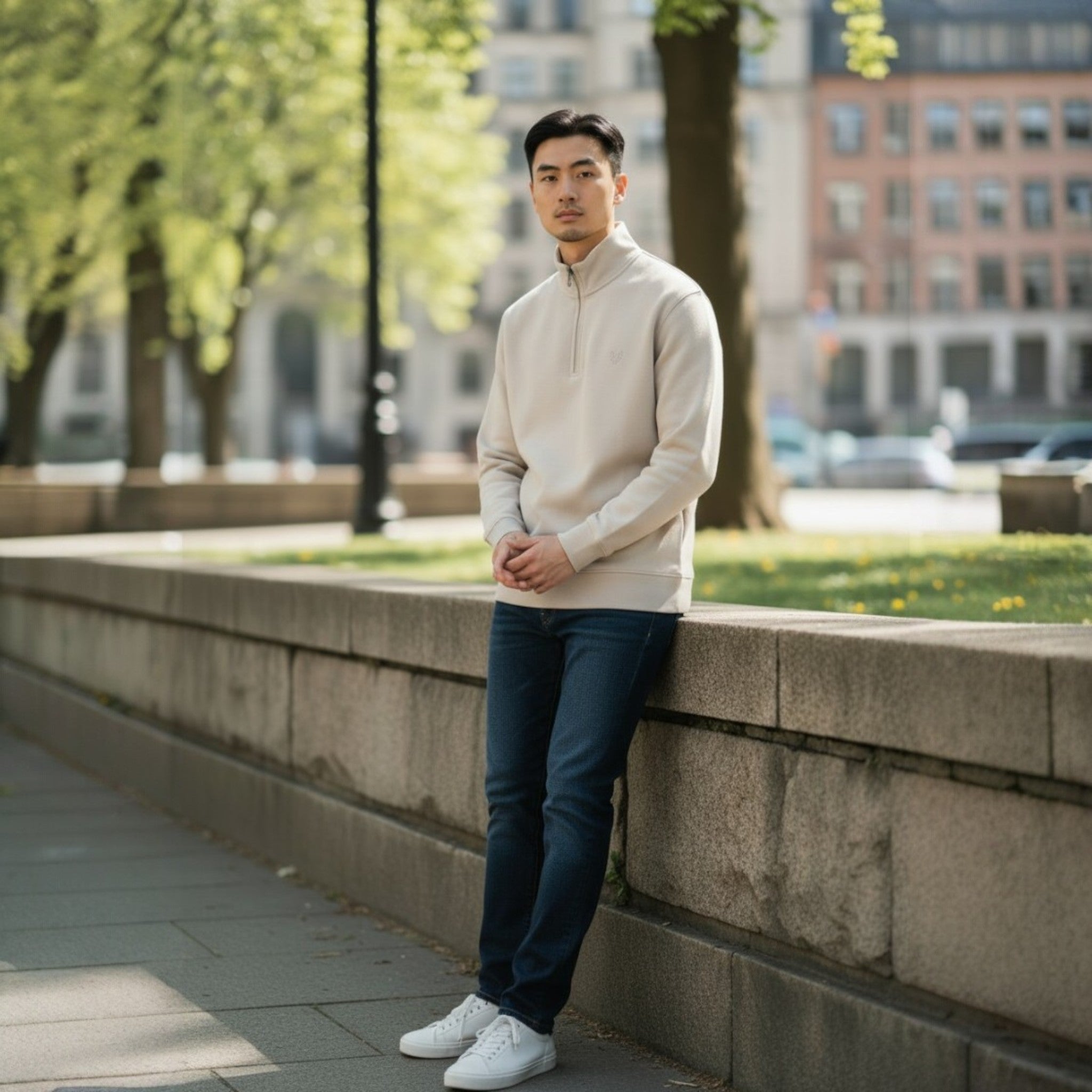 Lyle & Scott - Mens Superfine Quarter Zip Sweatshirt - Cove ML2258TONT W870 - Wildvine Clothing, Spalding, Lincolnshire