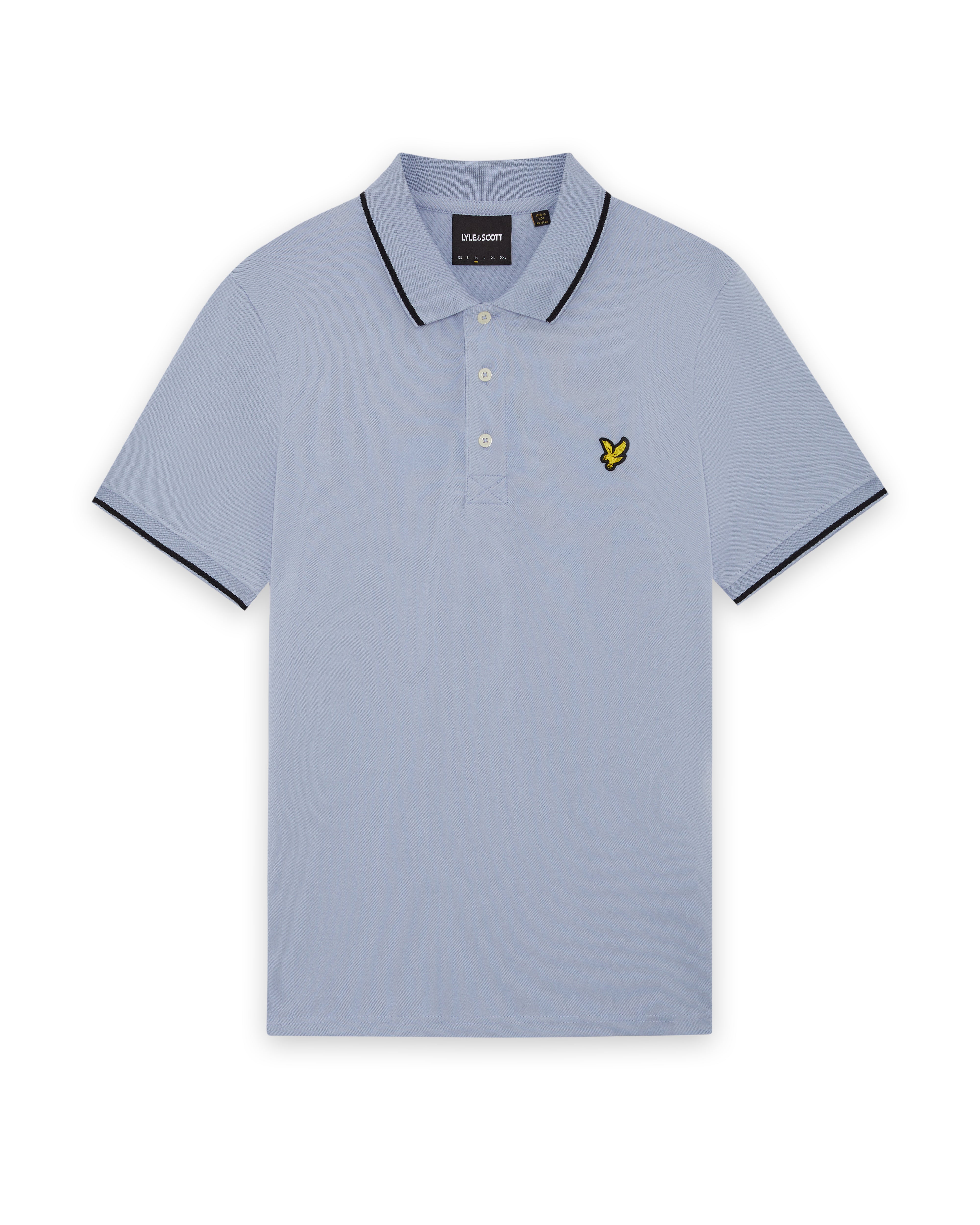 Lyle & Scott - Mens Tipped Polo Shirt - Bubble Blue / Jet Black - SP1524VOGT Y167 - Wildvine Clothing, Spalding, Lincolnshire