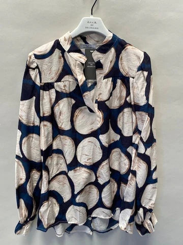 D.E.C.K By Decollage - Ladies Blouse - Navy Cicle - Wildvine Clothing, Spalding, Lincolnshire