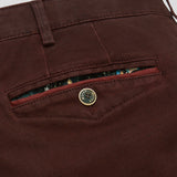 MEYER Chicago Mens Trousers – 2-5613 48 Fine Micro Cotton - Modern Fit - Burgundy - Wildvine Clothing, Spalding, Lincolnshire