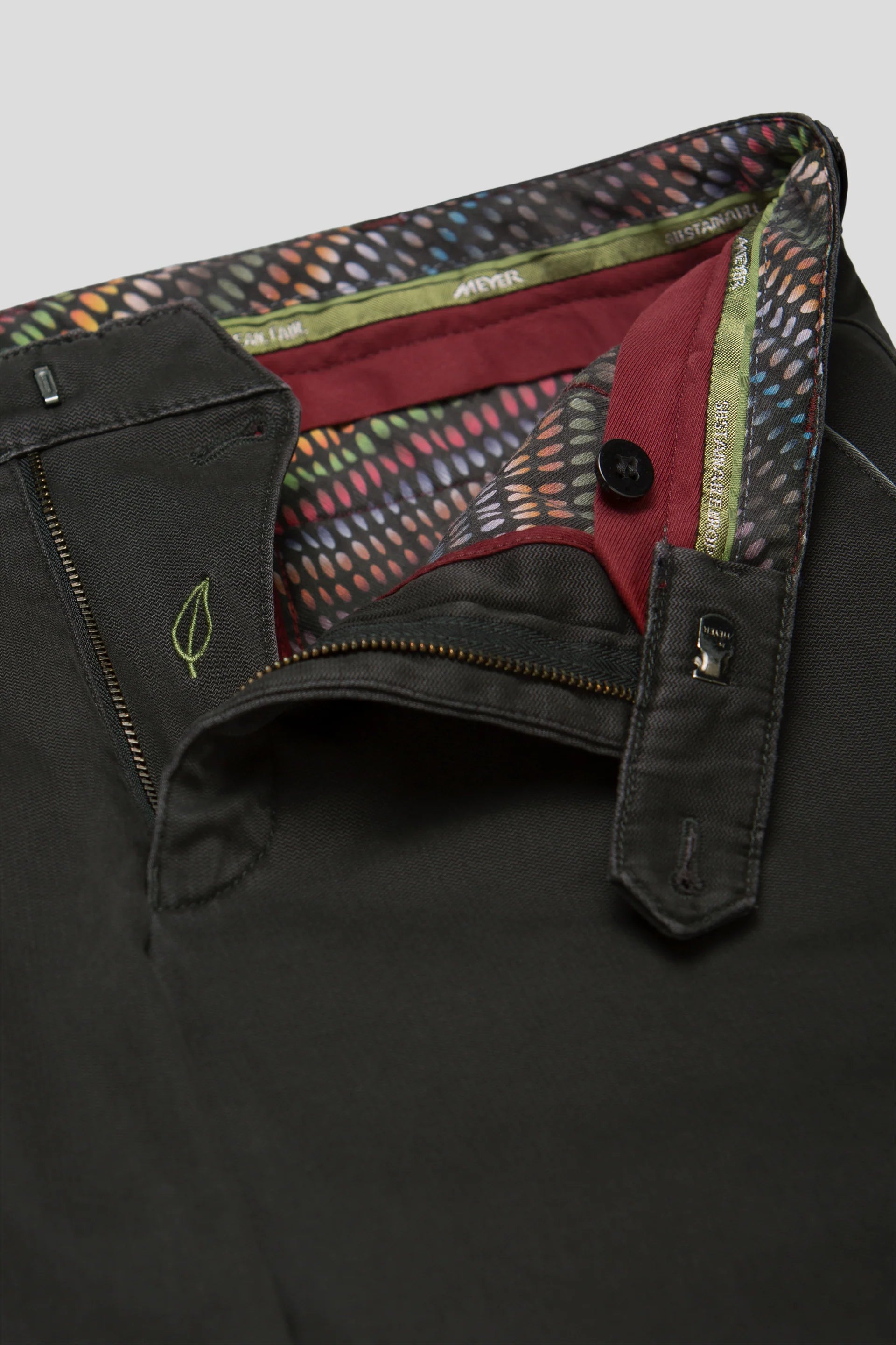 MEYER New York Mens Trousers – 2-5617 Fine Texture Luxury Chinos - Modern Fit – Charcoal - Wildvine Clothing, Spalding, Lincolnshire