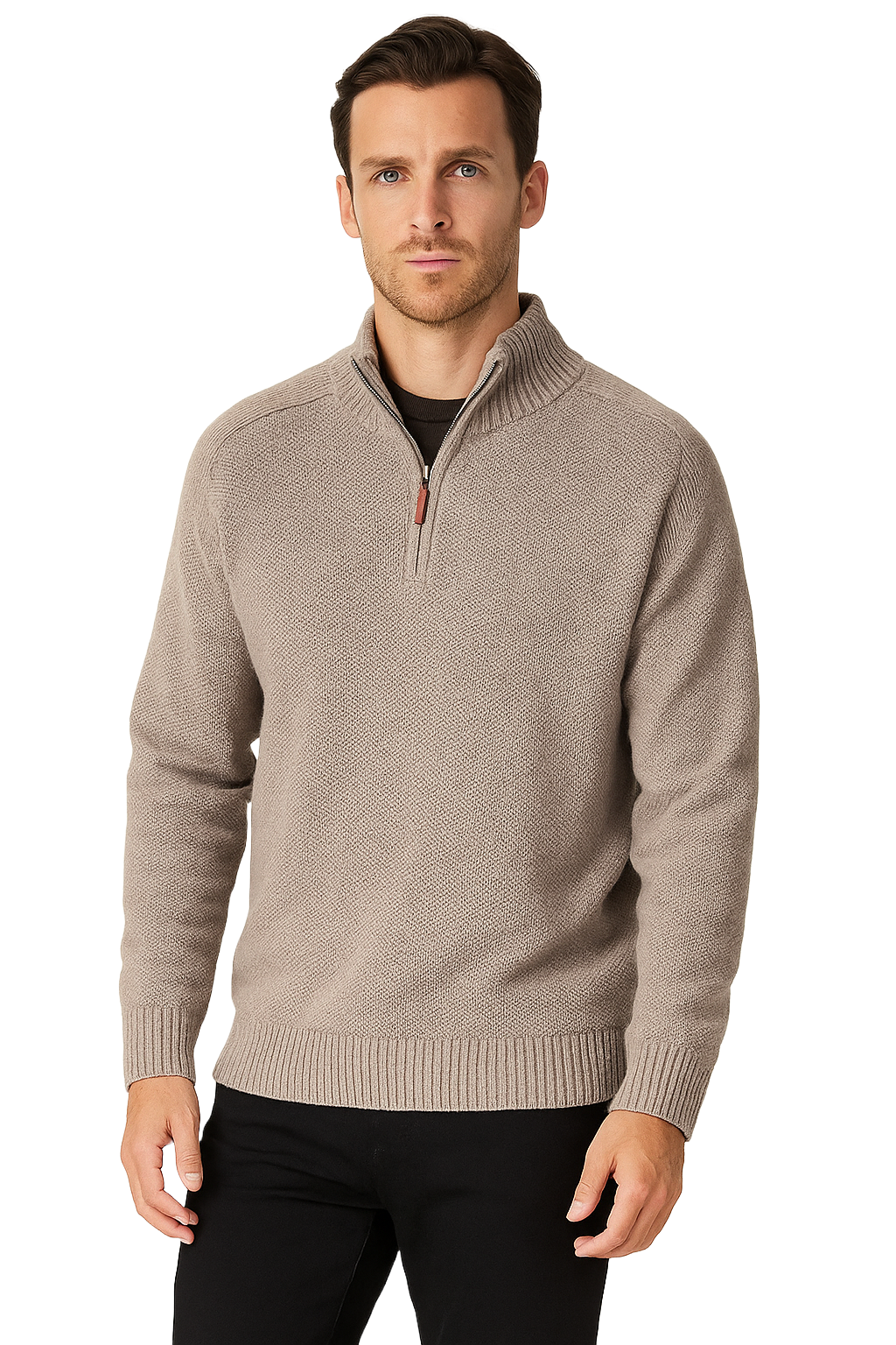 Jackdaw - Mens Ruben 1/4 Zip Jumper - Oatmeal - Wildvine Clothing, Spalding, Lincolnshire