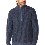 Jackdaw - Mens Theodore 1/4 Zip Jumper - Denim - Wildvine Clothing, Spalding, Lincolnshire