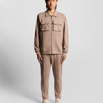 Lyle & Scott - Mens Interlock Jersey Overshirt - Cobblestone X084 - Wildvine Clothing, Spalding, Lincolnshire