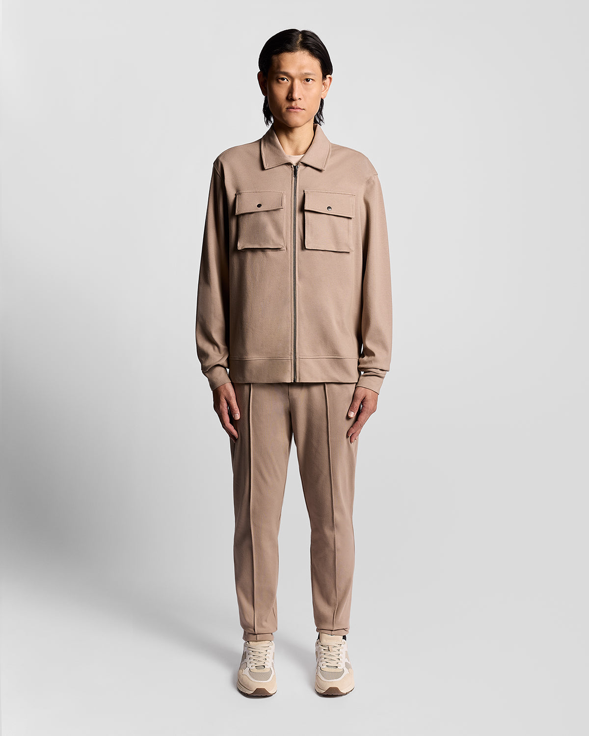 Lyle & Scott - Mens Interlock Jersey Overshirt - Cobblestone X084 - Wildvine Clothing, Spalding, Lincolnshire