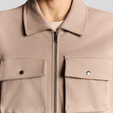 Lyle & Scott - Mens Interlock Jersey Overshirt - Cobblestone X084 - Wildvine Clothing, Spalding, Lincolnshire