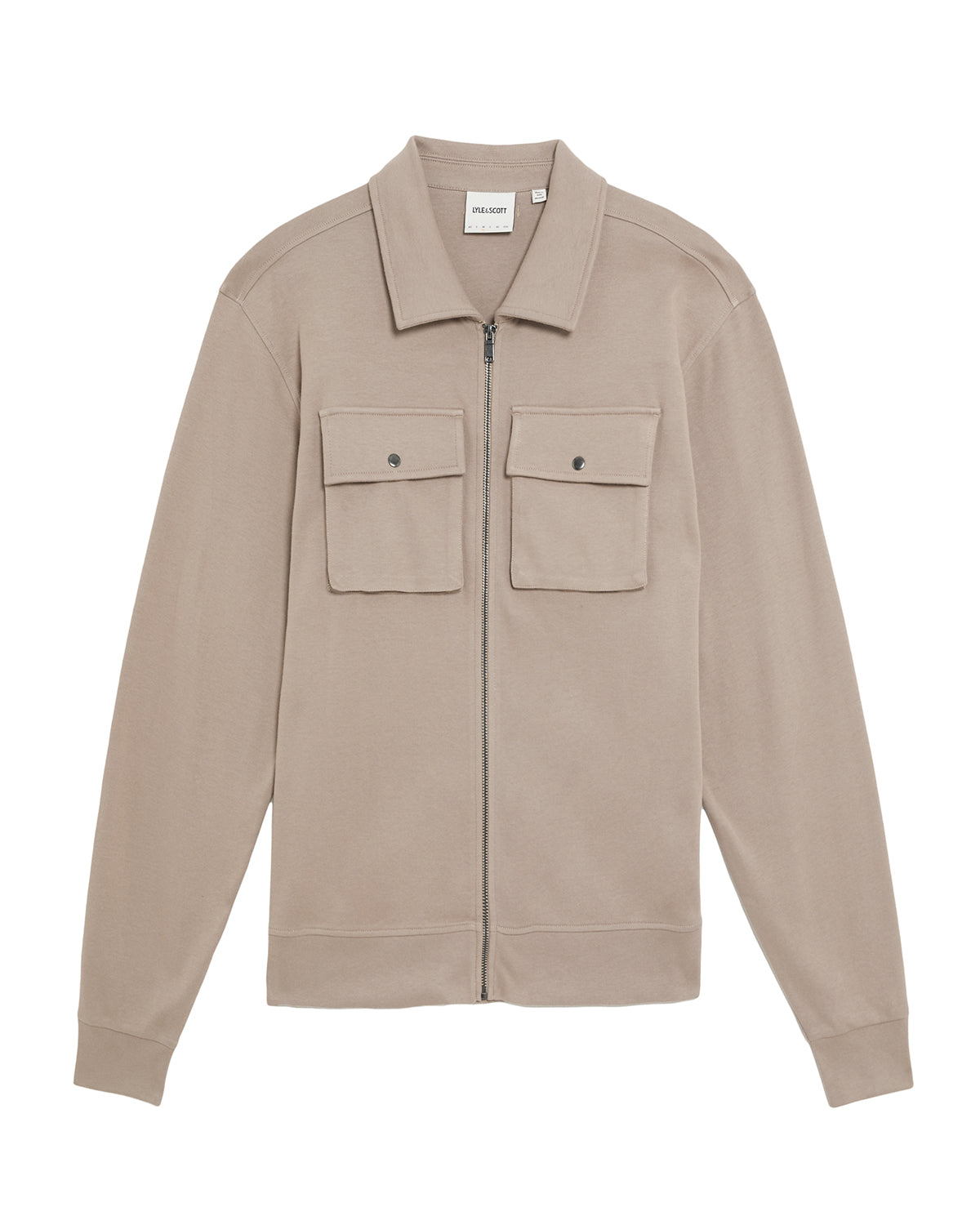 Lyle & Scott - Mens Interlock Jersey Overshirt - Cobblestone X084 - Wildvine Clothing, Spalding, Lincolnshire