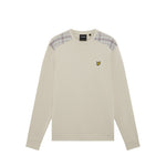 Lyle & Scott - Mens Check Panelled Crewneck Sweatshirt - Cove ML2597V W870 - Wildvine Clothing, Spalding, Lincolnshire