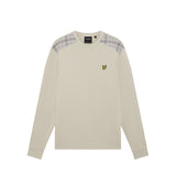 Lyle & Scott - Mens Check Panelled Crewneck Sweatshirt - Cove ML2597V W870 - Wildvine Clothing, Spalding, Lincolnshire